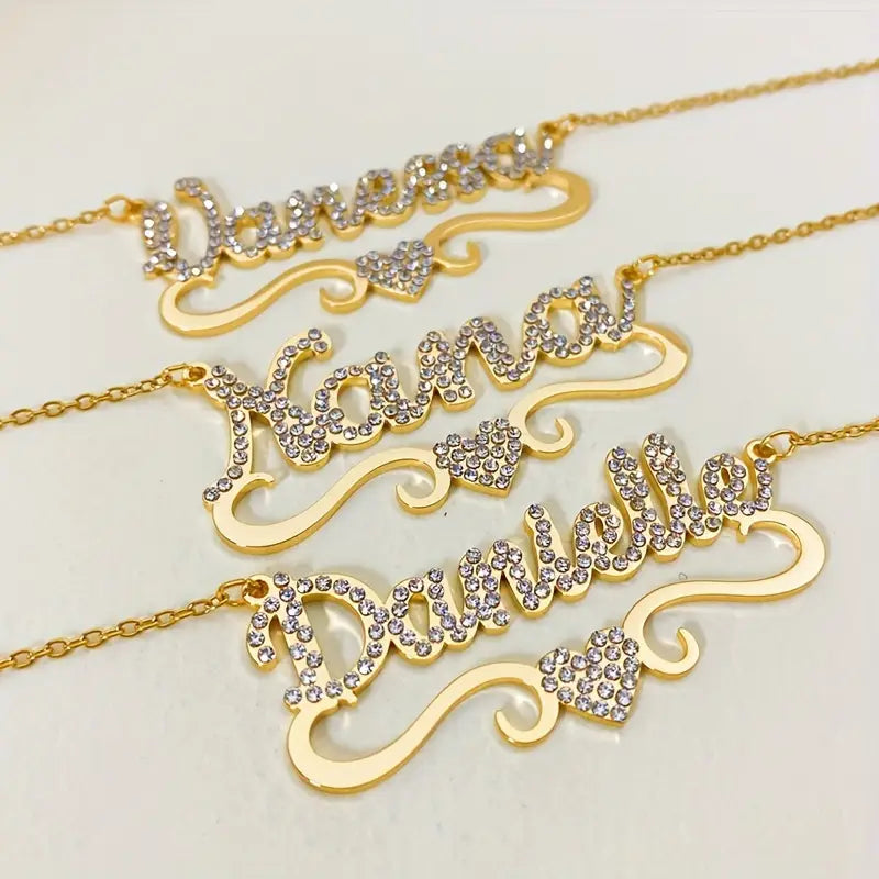 Personalized Heart Lock Necklace (Gold)