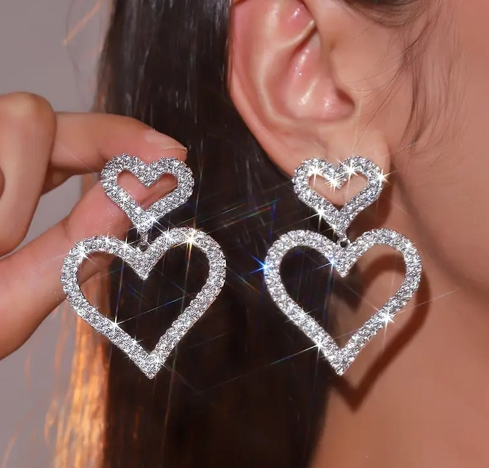 Double Hearts Earrings